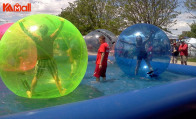 various colored zorb balls to play